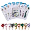 Love Crystal Nail Charms in assorted colors, displayed in retail packaging