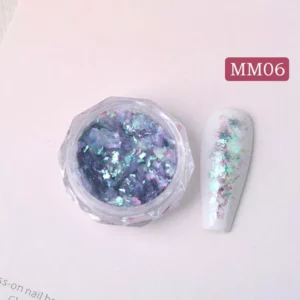 Cool lavender and green shimmer nail glitter – MM06