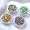 Macaron Nail Decorations - Candy Colors & Sparkle Shapes 11 Macaron nail decorations with colorful round, square, and star glitter in clear jars