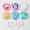 Macaron nail sequins in six candy colors with star shapes for glitter nail art