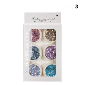 Party Nail Sequins set with ocean-inspired glitters in blue, green, purple tones
