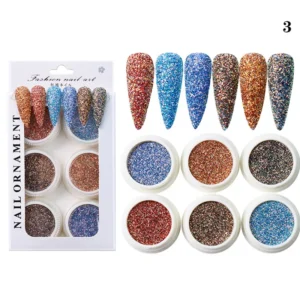 Fine Chrome Glitter Powders in Mixed Metallic Tones
