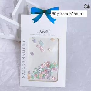 5mm pastel iridescent resin flowers in compact packaging