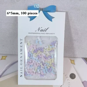 Packaged pastel mini bows, 6x5mm resin material