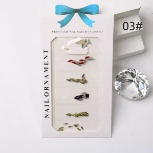 Compact nail jewel set with various mini multicolor rhinestones