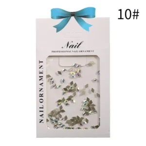 Small silver holographic rhombus nail crystals for delicate designs