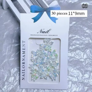 Light green and blue fairy butterfly nail charms – Style 03