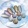 Metallic Painting Gel in 6 dazzling mirror chrome finishes displayed on a glass plate
