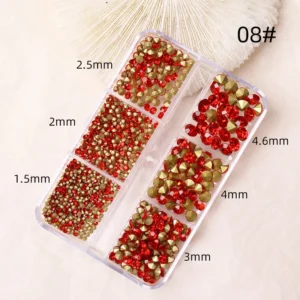 Multi-color rhinestone nail gems for vibrant nail decoration