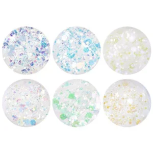 Assorted multicolor holographic hexagon glitter for eye-catching nail designs