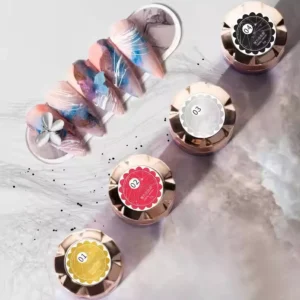 Artistic nail designs created using Spider Gel Polish over soft pastels