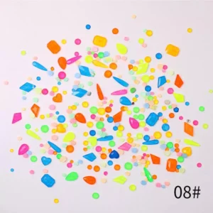 08# colorful neon flatback nail rhinestones in fun shapes