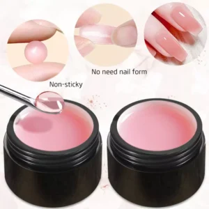 Solid Building Gel application process with no nail form needed
