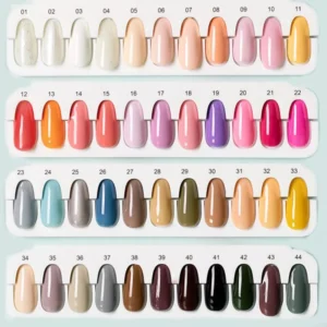 Long Lasting Gel Polish shades 01 to 44 in pastel and nude tones