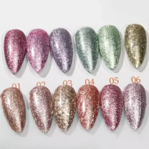 Diamond Gel Polish swatch set with numbering from 01 to 12