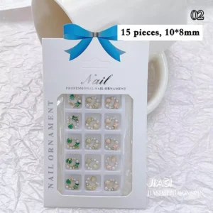 3D beach theme nail charms with pearls, stars, and alloy shells