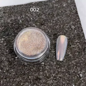 Iridescent Chrome Nail Glitter 002 in beige gold with opal sheen