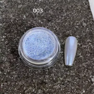 Opal Chrome Nail Pigment 003 with cool-toned silver blue shimmer