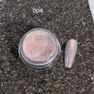 Opal shimmer glitter powder 004 in peach-pink with gold flecks