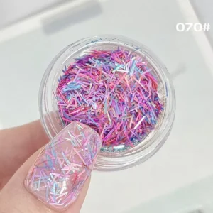 Pastel iridescent tinsel glitter for DIY nail decor