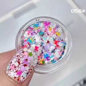 Multicolor butterfly-shaped matte sequins for DIY nail art