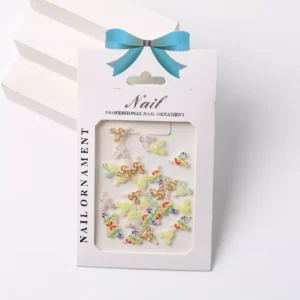 Mixed swirl candy nail ornaments in vivid multicolor set