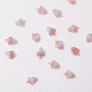 Rainbow-striped triangle popsicle charms for nail art
