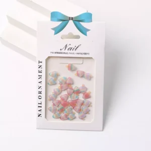 Triangle-shaped rainbow ice cream nail charms with glossy finish