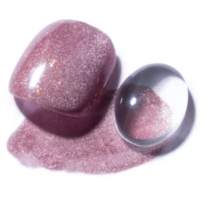 Textured magnetic gel polish with micro shimmer particles