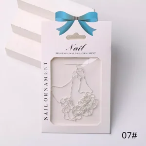 Silver micro bead nail chain for minimalist nail charm