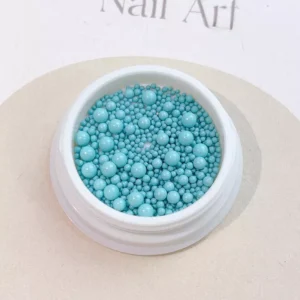 Blue nail caviar for dopamine-inspired nail decorations