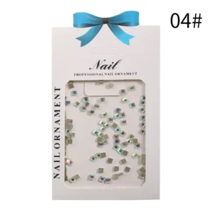 Subtle iridescent small nail crystals with square cut