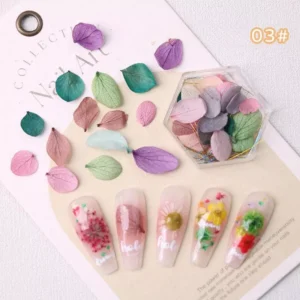 Pastel dried leaf charms in soft green, mauve, and violet
