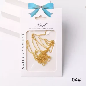 Solid gold nail art chain for decorative nail applications