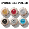 Spider Gel Polish jar set in gold lids labeled with shades 01 to 06