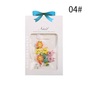 Bright sun, star, and bunny-shaped nail charms for kids