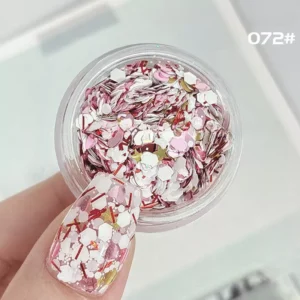 Pink and red confetti glitter with hearts and stars
