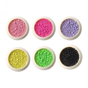 Bubble steel nail beads in pink, purple, neon green, black and more – 6 color set