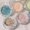 Vintage glitter nail flakes in crushed foil texture