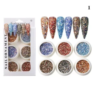 Multicolor Chrome Glitter Nail Powders in Warm Tones