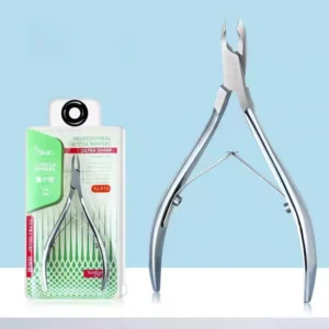 Stainless steel nail cuticle clipper in silver with 14mm blade – retail set