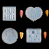 3D nail art silicone molds set with heart and square designs
