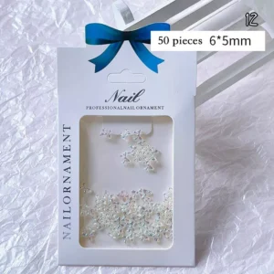 Iridescent butterfly nail charms with holographic finish