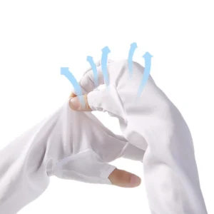Anti-UV manicure gloves showing breathable stretch fabric