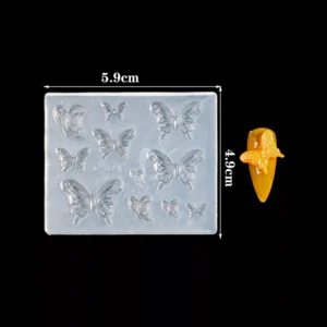 Butterfly-themed silicone mold for resin nail charms