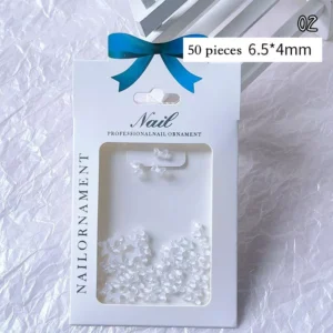 Tiny transparent resin bows with butterfly silhouette for nail art