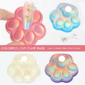 Close-up of colorful cat paw magnetic nail holders