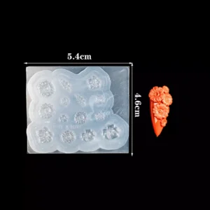 Cloud-shaped mold with layered blossoms for resin nails