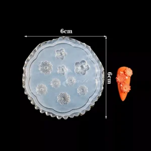 Round flower silicone mold with fine floral textures