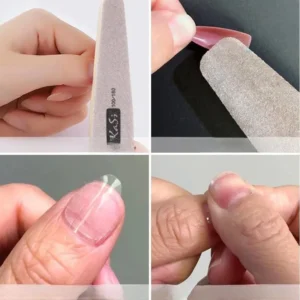 Step-by-step usage of clear double-sided nail glue tape